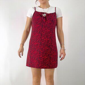 Jalate red and black leopard print dress | size medium